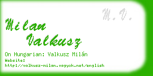 milan valkusz business card