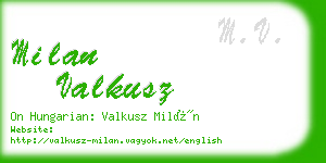 milan valkusz business card